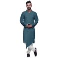 thumbnail image 1 of Atasi Cotton Satin Angrakha Style Long SleeveKurtaFor Men Solid DesignerKurta, 1 of 5
