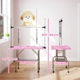 thumbnail image 3 of PawHut Table de Toilettage pour Chien Réglable avec 2 Élingues de Sécurité, Rose, 3 of 10