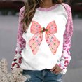 thumbnail image 1 of TIMIFIS Chandails de Noël pour Femmes 2024 Hiver Manches Longues Col Rond Imprimé Nœud Papillon Chandails à Enfiler Hauts Cadeaux pour Femmes pour Noël, 1 of 4