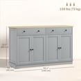 thumbnail image 3 of HOMCOM Sideboard Cabinet with Storage Drawers Adjustable Shelves Grey, 3 of 10