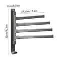 thumbnail image 3 of SLYNSHome Swivel Towel Rack,Alloy 4-Arm Towel Bar Space Saving Wall Mounted Towel Holder with Hook Rustproof Swing Out Towel Hanger for Bathroom,Kitchen, 3 of 6