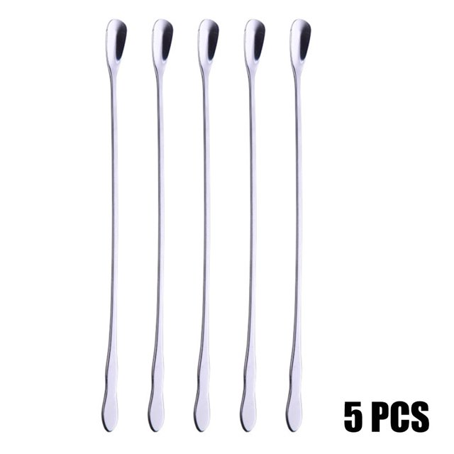 5 Pcs Cuillères à Café Élégantes en Acier Inoxydable à Long Manche pour Latte, Crème Glacée, Sundae