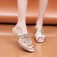thumbnail image 1 of Styesk Womens Sandals Women's Summer New Rhinestone Color Diamond One Line Thick Sole Fashion Wedge Sandals, 1 of 6