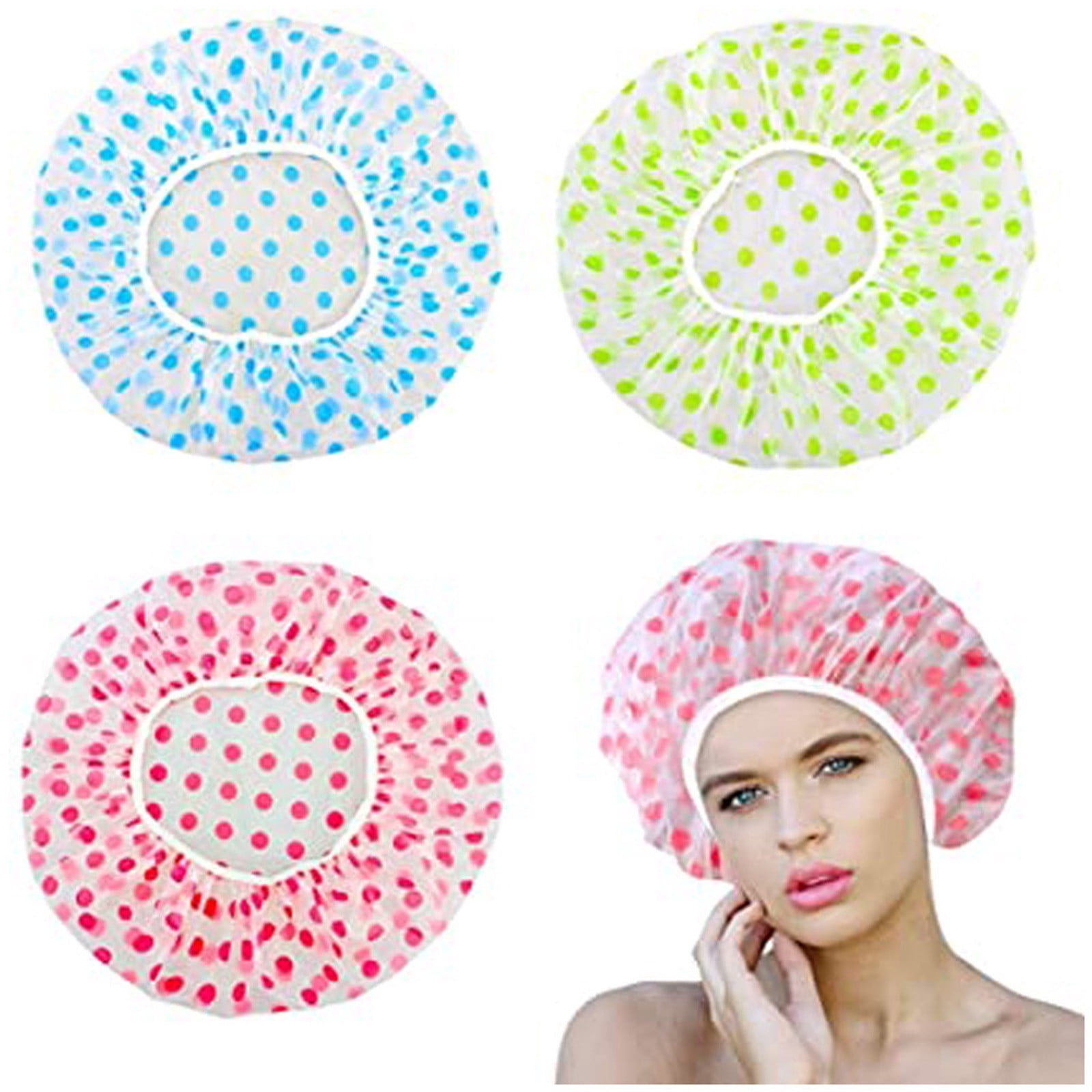 Up to 65% Off SMihono Reusable Shower Cap 2-Piece Shower Cap Shower Cap Elastic Shower Cap