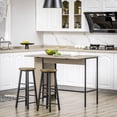 thumbnail image 2 of HOMCOM Extendable Bar Table, Counter Height Table, Light Grey, 2 of 10
