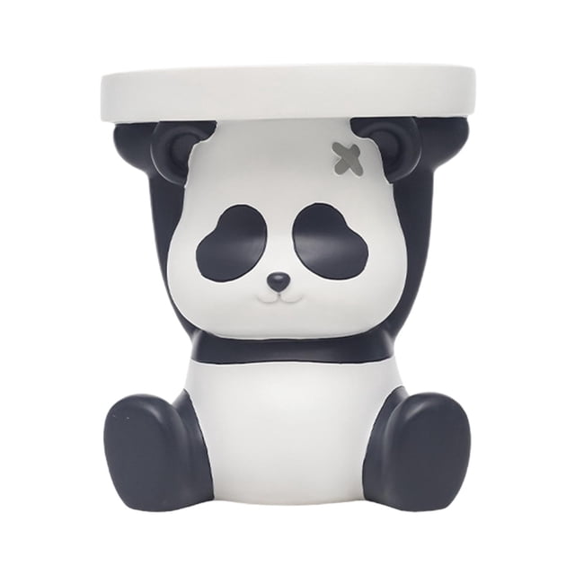 Rongfmy Repose-Pieds Ottoman en Résine Animal Siège Rond Antidérapant pour Chambre, Entrée, Panda