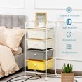 thumbnail image 3 of Costway 4-Drawer Cart Storage Bin Organizer Rolling w/Plastic Drawers Yellow, 3 of 10