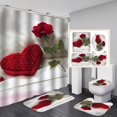 thumbnail image 1 of Valentine‘s Day 3D Digital Printing Shower Curtain 4-piece Set For Home / Hotel / Party Decoration, 1 of 6