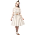 thumbnail image 3 of Girls Summer Outfits A-Line Flowy Dress Teen Sundress Teens Dresses 10-11 Years, 3 of 7