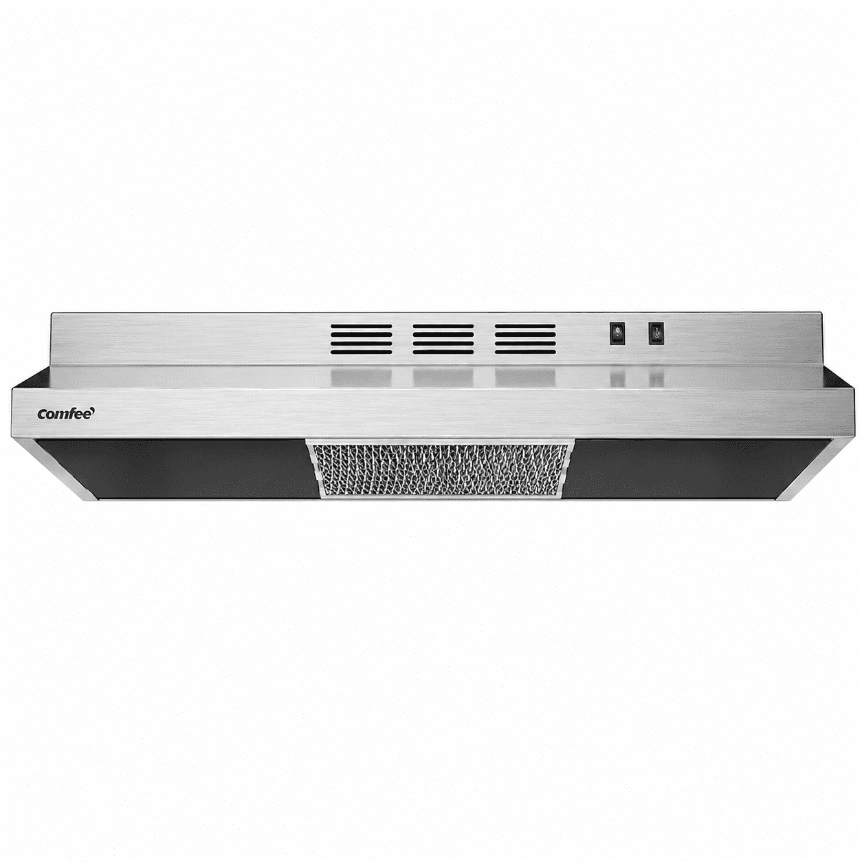 Comfee F13 Range Hood 30 inch Ducted Ductless Vent Hood Durable Stainless Steel Kitchen Hood for Under Cabinet with 2 Reusable Filter, 200 CFM, 2 Speed Exhaust Fan
