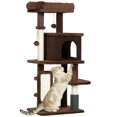 thumbnail image 1 of PawHut 41 Inch Cat Tree with Scratching Posts, Cat Bed, Condo, Brown, 1 of 10