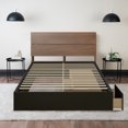 thumbnail image 1 of Storage Wood Bed with Headboard (Walnut and Black) - Queen, 1 of 2
