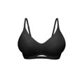thumbnail image 1 of Virmaxy Womens Wireless Bra Solid Color Soft and Comfortable Gathered Large Bra Solid Color Soft and Comfortable Without Steel Rings Gathering To A Large Bra Black-1 L, 1 of 4