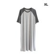 thumbnail image 2 of Chemise de Nuit pour Homme en Coton Raglan, Vêtement de Nuit Léger, Robe de Pyjama Respirante à Col Rond, Chemise de Sommeil à Empiècements, Nuisette Gris Foncé/gris Pâle TG, 2 of 9