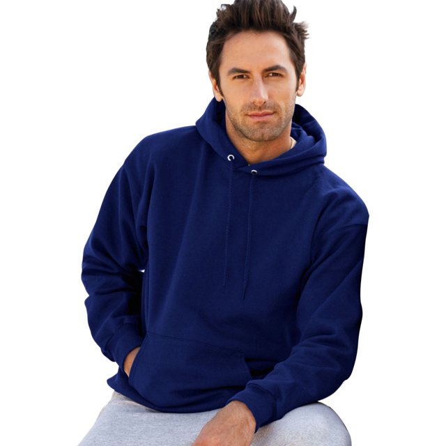 Hanes Adult Ultimate Cotton Pullover Hoodie Sweatshirt, L, Deep Navy
