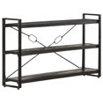 thumbnail image 5 of vidaXL 3-Tier Bookcase Black 140x30x80 cm Solid Mango Wood, 5 of 5