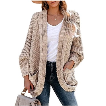 Tralilbee Cardigan en Tricot Épais Surdimensionné à Manches Longues Ouvert à l'Avant pour Femmes