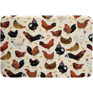 Rugs de bain de poulet pour la douche Tub Mignons de poulet Patron Rug pour salle de bains 3D Tapis de bain pour salle de bain 16"x24"