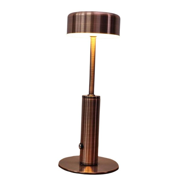pitrice Dimmable Table Lamp Bar Decor Battery Desk Bedside Cylindrical Bronze