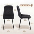 thumbnail image 3 of HOMCOM Dining Chairs Set of 4, Kitchen Chair with Metal Legs, Black, 3 of 10