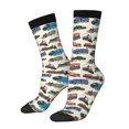 thumbnail image 1 of Lsque Train Printed Men's Crew Socks, Soft Durable Breathable Moisture-Wicking with Odor Control Cotton socks, 1 of 6