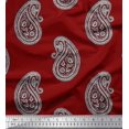 thumbnail image 1 of Soimoi Moss Georgette Fabric Paisley Block Print Fabric by The Yard 42 Inch Wide, 1 of 3