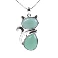 thumbnail image 1 of Colliers Pendentifs en Pierre Naturelle pour Femmes Perles en Forme de Chat Chaîne Bijoux, 1 of 6
