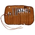 thumbnail image 1 of 1 Set Portable Camping Utensil Set Stainless Steel Camp Tablewares Metal Flatware Metal Utensil Camping Tableware With Storage Bag, 1 of 8