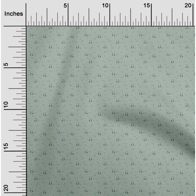 oneOone Viscose Jersey Fabric Leaves & Panda Animal Decor Fabric Printed BTY 60 Inch Wide
