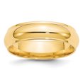 thumbnail image 1 of Or Jaune 14K 6mm Demi-Rond avec Bande de Bord Taille 10.5, 1 of 3