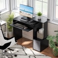 thumbnail image 2 of HOMCOM Computer Desk with Fabric Drawer & Keyboard Tray, Study Desk, Black, 2 of 10