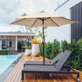 thumbnail image 1 of Gymax 9 ft Outdoor Patio Market Table Umbrella Garden Yard w/ Crank 6 Ribs Beige, 1 of 7