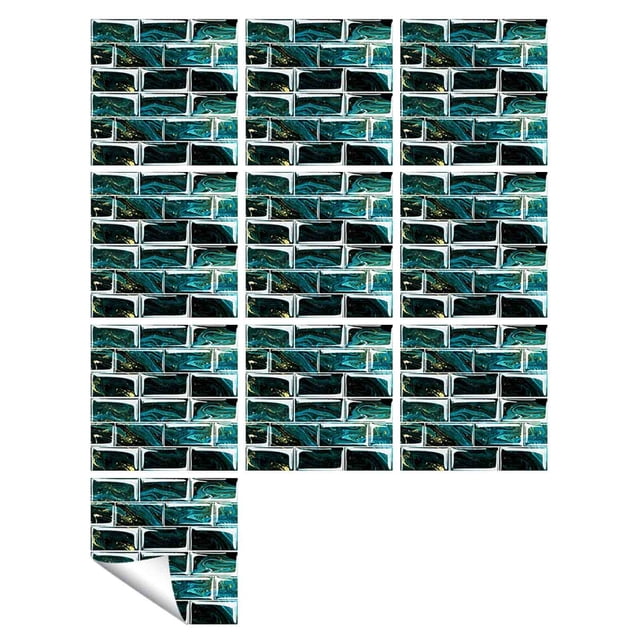 Iumwxz 1Set 10pc Self Adhesive Tile Sticker Kitchen Bathroom Wall Sticker Decoration home decor Multicolor PVC Holiday Gift Finder
