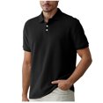 thumbnail image 1 of Pisexur T Shirts for Man,Man Chemise Décontractée d'Été à Manches Courtes Col Rabattu Noir, 2TG Chemises de Golf Hommes & Hommes, 1 of 9