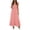 Pink, variant on QIUOMBBP Flowy Maxi Dresses for Women Cap Sleeve V Neck Smocked Ruffle Long Dress Summer Casual Travel Sundress Pink L