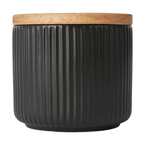 Anko Small Black Ribbed Canister