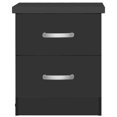 thumbnail image 2 of Pemberly Row Contemporary Faux Wood 2 Drawer Nightstand in Black, 2 of 7