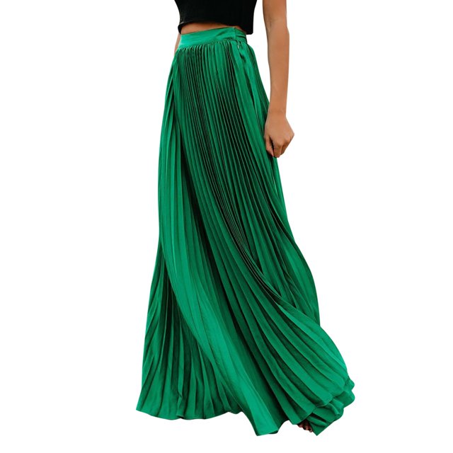B91xZ Jupes pour Femmes Longueur Midi Basique Extensible Jupe Crayon, Vert L