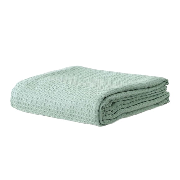 Lightweight Waffle Weave Blanket Queen Size, Breathable & Ultra Soft, 43.30"x 59.05" Soft & Cozy Thin Blanket, Perfect for Summer & Hot Sleepers, Bed, Home Decor - Mediterranea (Blue)