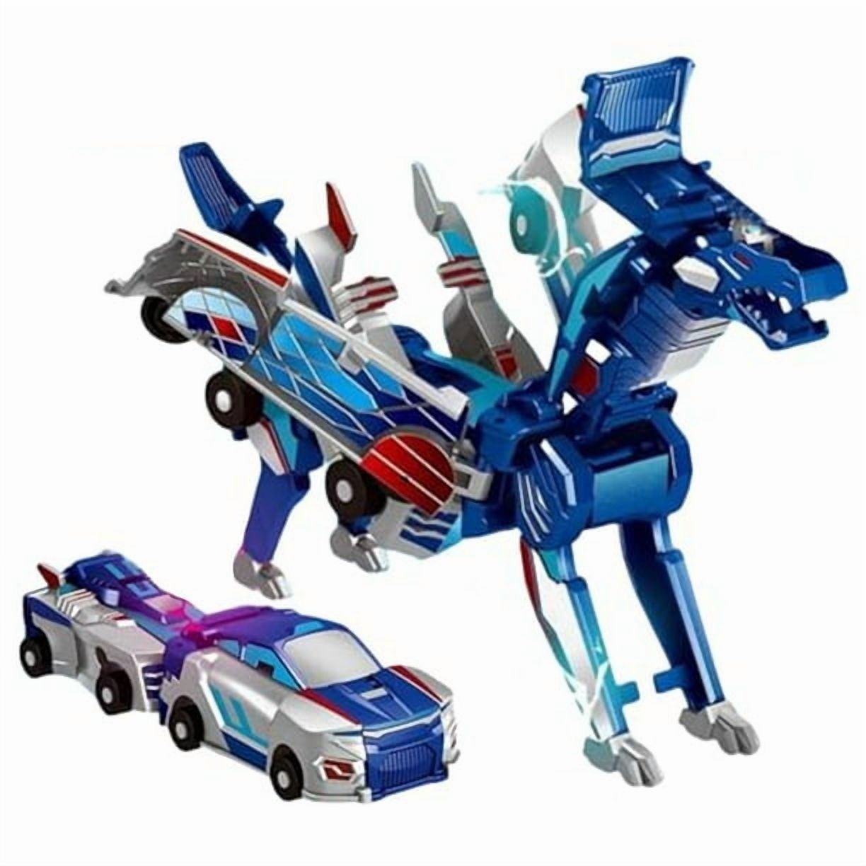 Dinosaur Collision Transforming Car Toy,Transformation Car Toy With Crash & Transform Feature ,For Boys And Girls |Party Gift For Birthday, Christmas (Blue)