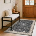 thumbnail image 3 of Boho Washable 4x6 Entryway Rug - Non-Slip Low Pile Geometric Area Rug for Large Kitchen, Bedroom, Office - Ultra Soft Dark Modern Aesthetic Decor, Black & Multi, 3 of 8