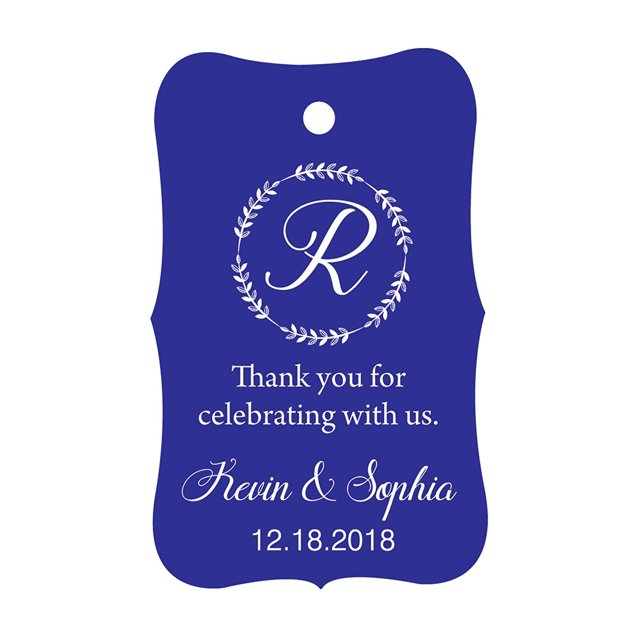 100 PCS Custom Made Scallop Edges Hang Tags Thank You For Celebrating Wedding Favor Gift Paper Tags