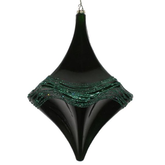 Vickerman MT194024D 8 in. Emerald Candy Glitter Drop Ornament