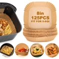 thumbnail image 1 of HSHDLDF Doublures pour Friteuse à Air Chaud Jetables Rondes 8 Pouces 125 Pcs Doublures en Papier Parchemin pour Friteuse à Air Antiadhésif de Qualité Alimentaire Doublure pour Friteuse à Air Papier Cuisson pour Ninja AF101 Friteuse à Air, 1 of 7