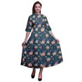 thumbnail image 1 of Bimba Robe Chemise Mi-Mollet à Manches Retroussables Imprimée Florale pour Femmes - Très Petit, 1 of 5
