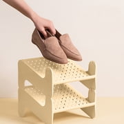 Chmadoxn Shoe Rack for Closet, Multilayer Stackable Foldable Shoe Rack Shoe Storage Rack Shoe Rack Layered Shoe Rack Non Perforated Storage Rack Breathable Plastic Material Shoe storage rack