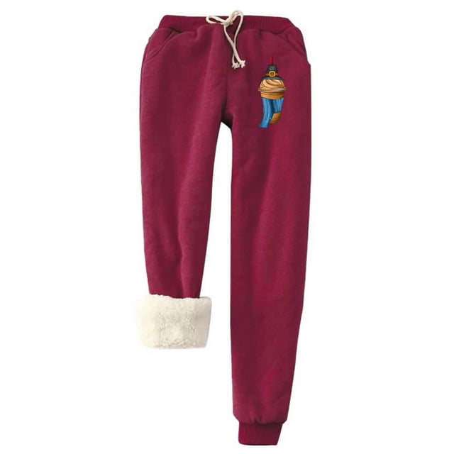 Womens' Warm Legging plus Size 50% Off on Clearance Printed Leggings With Elastic Drawstring Pockets And Thick Insulation Pants