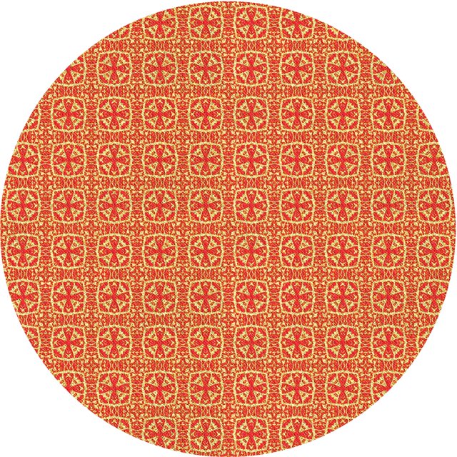 Ahgly Tapis Rond Lavable en Machine Intérieur Transitionnel Jaune Safran, 3 Pieds Rond