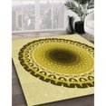 thumbnail image 3 of Ahgly Company Tapis d'Intérieur Lavable en Machine Carré Transitionnel Jaune Foncé Vert, 8 Pieds Carré, 3 of 7