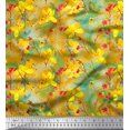 thumbnail image 1 of Soimoi Poly Georgette Fabric Leaves & Floral Artistic Printed Fabric 1 Yard 42 Inch Wide, 1 of 4